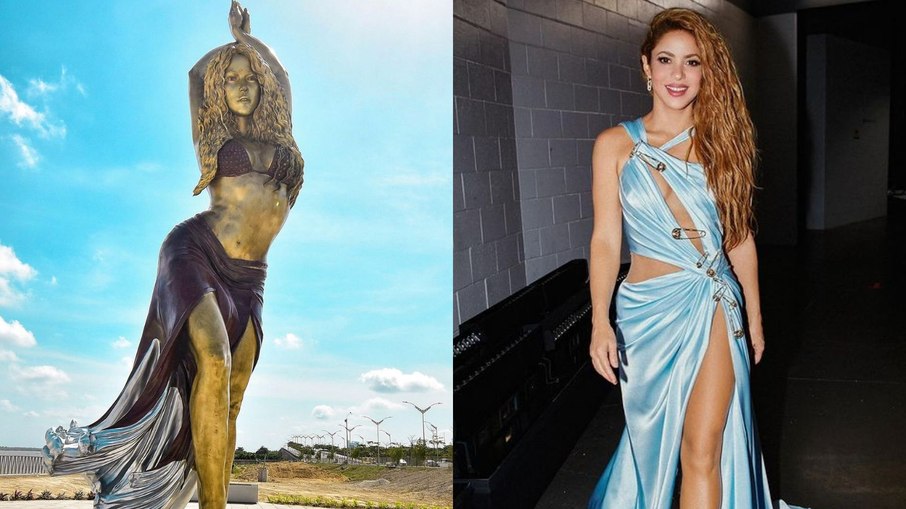 Shakira foi homenageada com estátua gigante na Colômbia