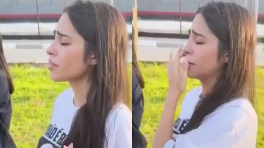 Giovana Roque chora ao receber notícia de MC Ryan SP