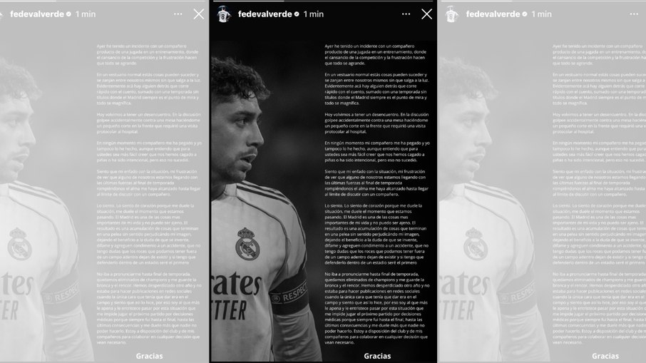 Post de Valverde sobre briga com Tchouaméni