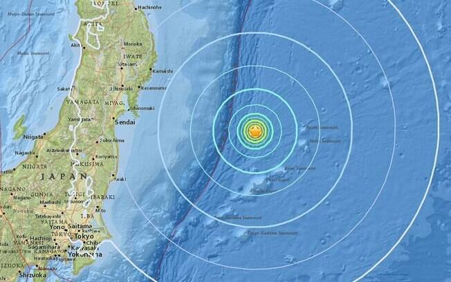 Ainda não há informação se o terremoto desta quarta-feira foi sentido em território japonês; não há alerta de tsunami