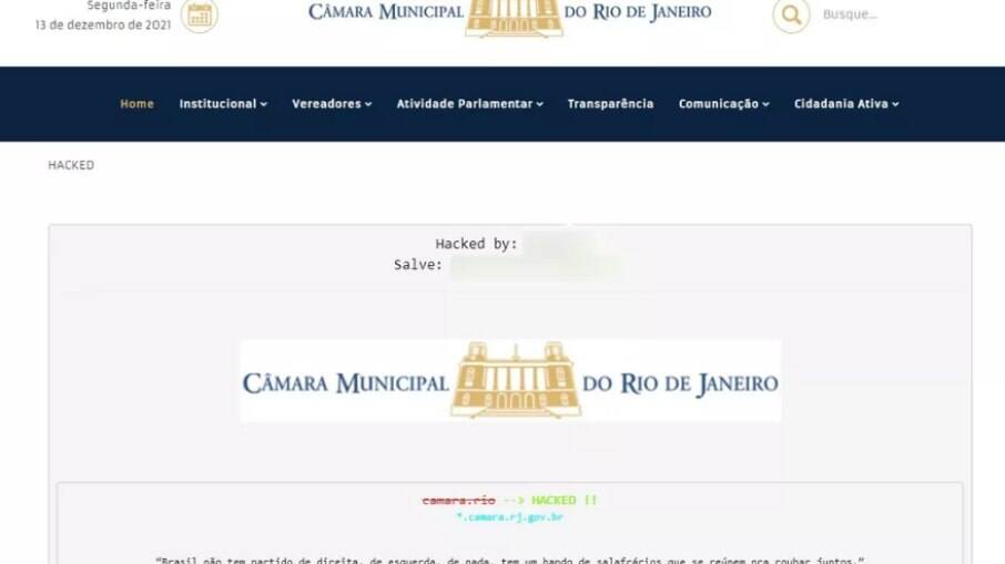 Hackers invadem site da Câmara dos Vereadores do Rio de Janeiro