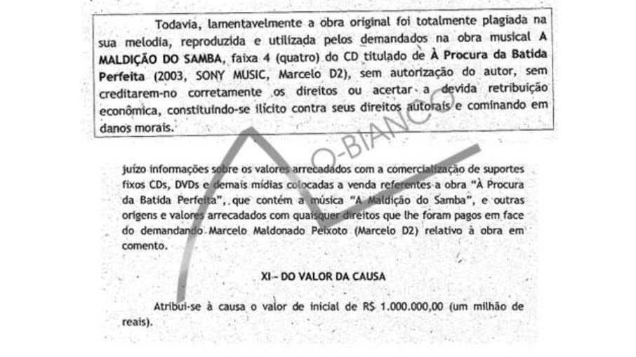 Marcelo D2 foi acusado de plagiar ritmo musical de Ribas em 