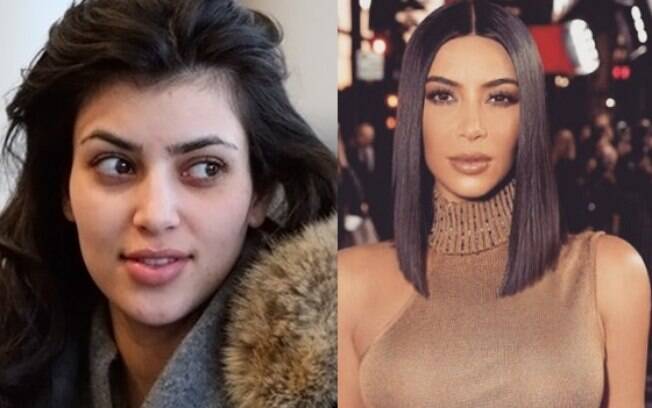 Kim Kardashian também apareceu sem maquiagem