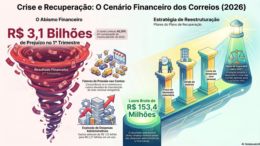 Prejuízo dos Correios: R$ 3,1 bi de janeiro a março Prejuízo dos Correios: R$ 3,1 bi de janeiro a março