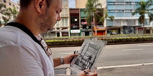 Desenho à mão transforma arquitetura de Juiz de Fora em memória