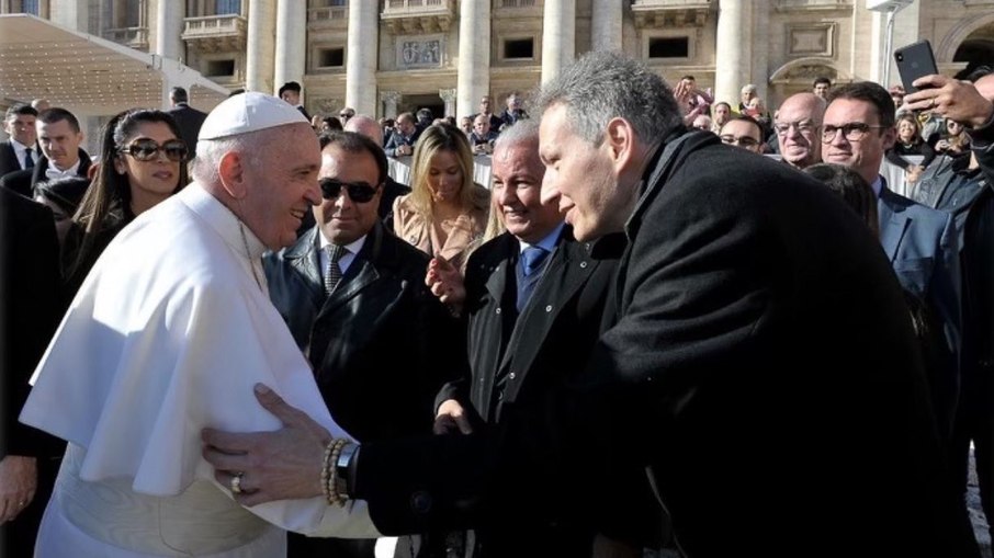 O Padre Marcelo Rossi registrou seu encontro com o Papa Francisco em 2018 O Padre Marcelo Rossi registrou seu encontro com o Papa Francisco em 2018