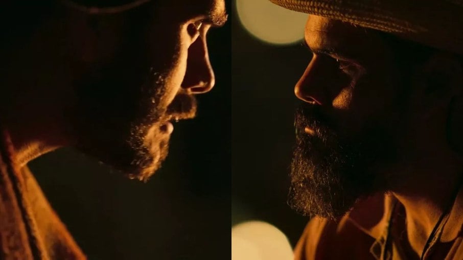 Trindade (Gabriel Sater) e Alcides (Juliano Cazarré) em 'Pantanal'