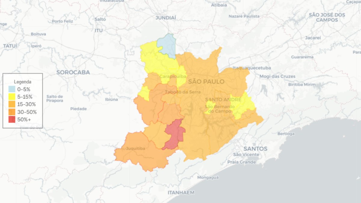 Mapa da falta de energia
