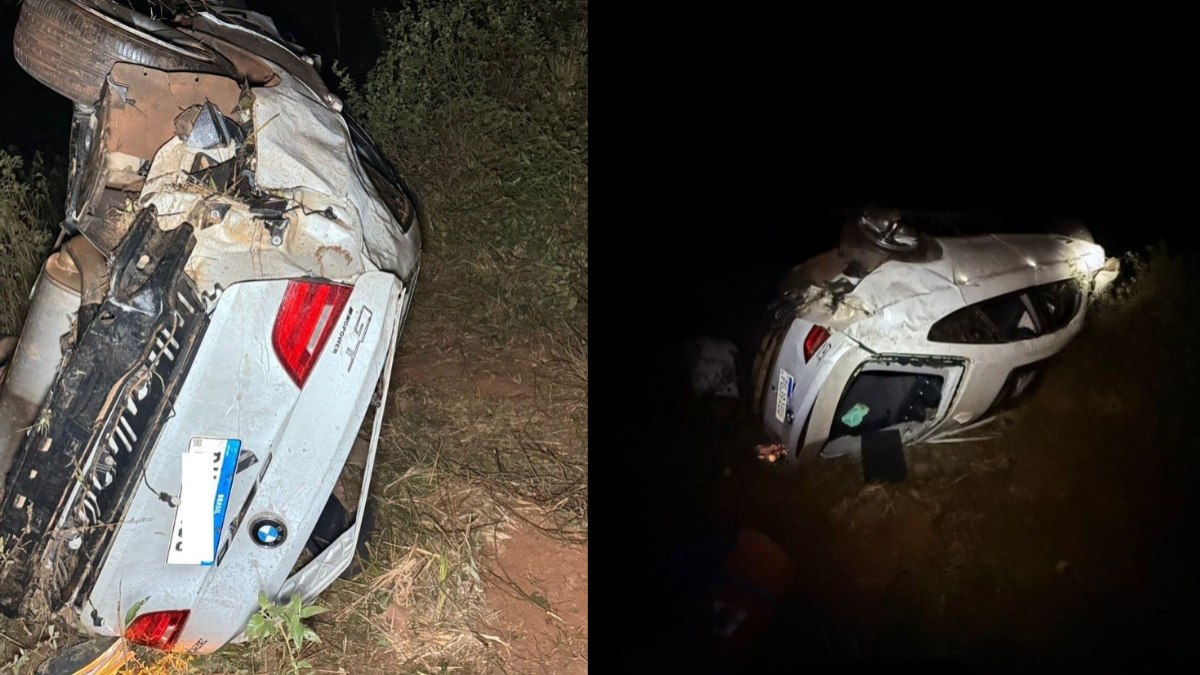 BMW capota, cai em ribanceira e deixa cinco mortos em MG