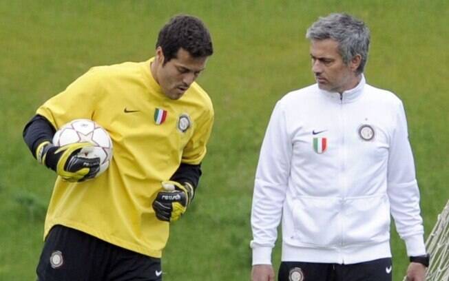 Julio Cesar e José Mourinho trabalharam juntos na Inter de Milão por duas temporadas