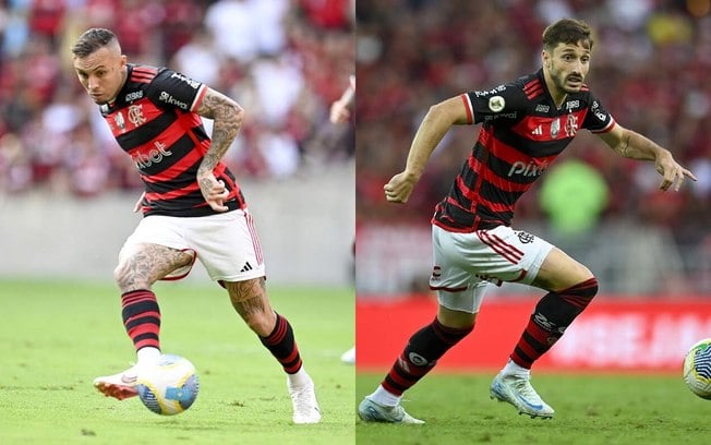 Cebolinha e Viña em campo pelo Flamengo