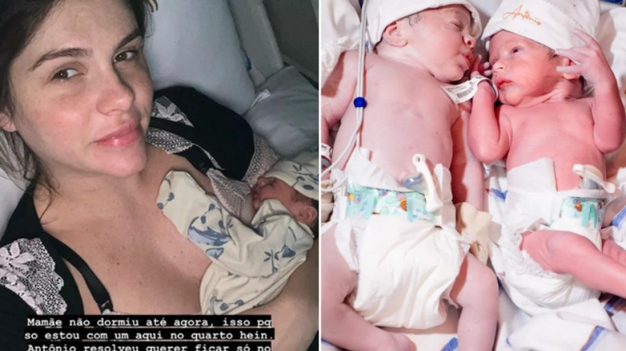 Bárbara Evans relata primeira noite com gêmeos após parto