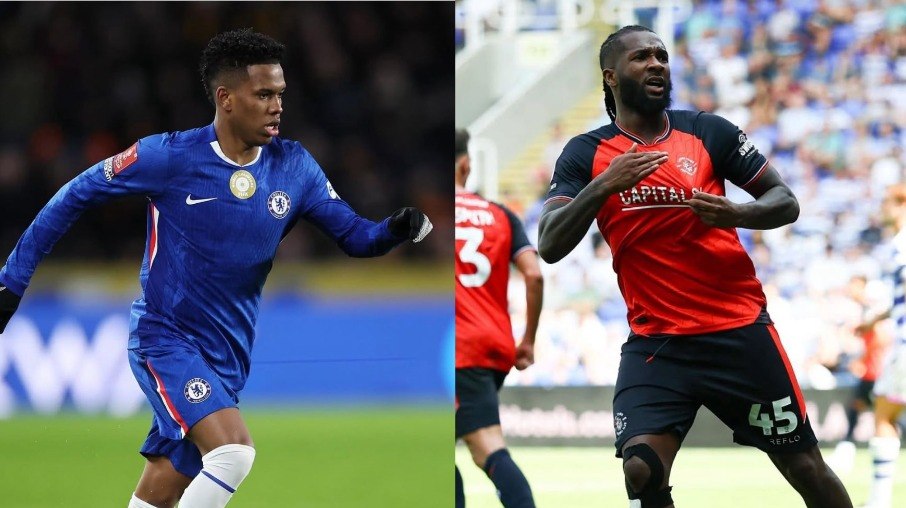 Estevão e Kasey Palmer se enfrentam em Chelsea x Luton Town