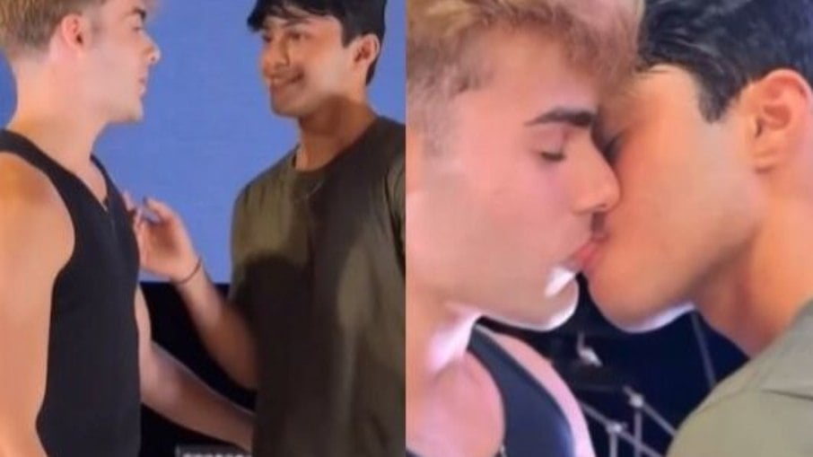Luan Alencar e Caio Cerqueira protagonizam beijo após reconciliação no reality Casa da Barra, promovido por Carlinhos Maia