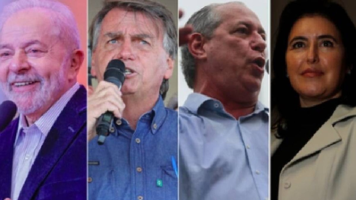 Pré-candidatos à Presidência: Lula, Bolsonaro, Ciro e Simone Tebet
