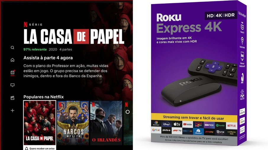 Roku Express é um dos aparelhos que transformam a TV em smart