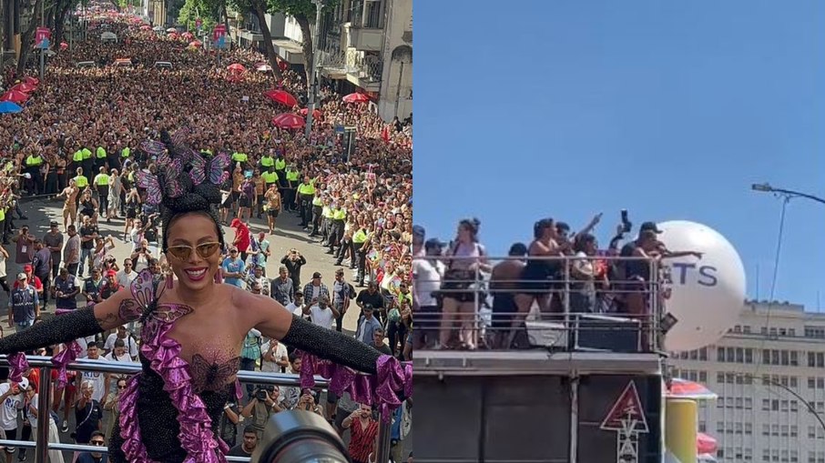 Anitta para show para denunciar grupo que furtava em bloco no Rio
