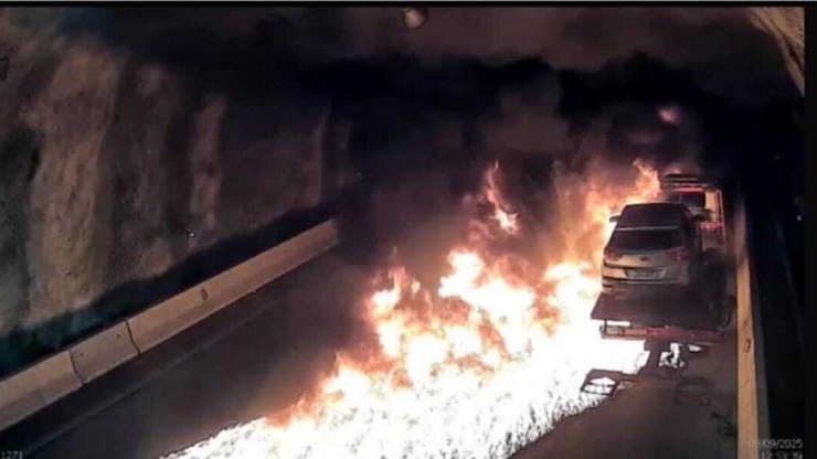 Fogo em reboque provoca incêndio na rodovia Tamoios