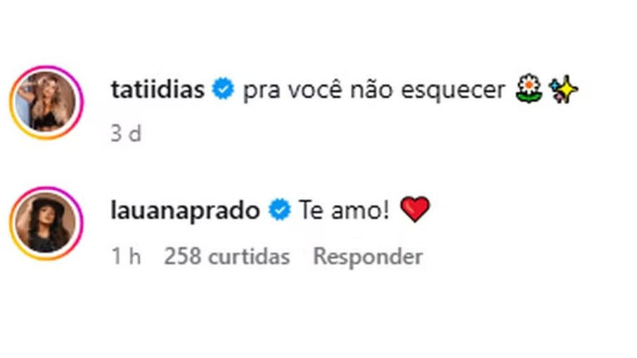 Lauana Prado interagindo com Tati Dias