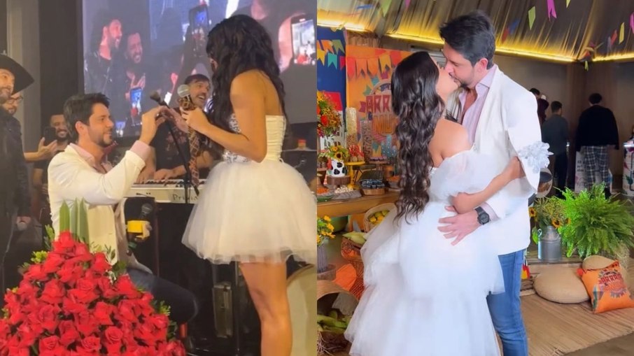Munik Nunes é pedida em casamento em festa de aniversário
