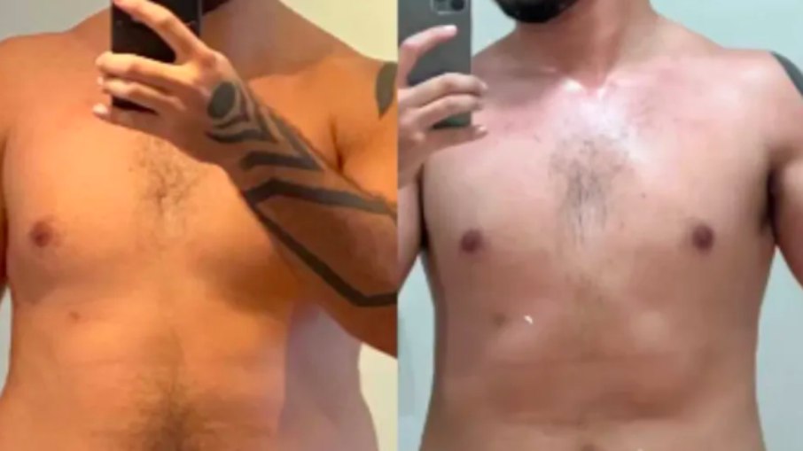 Ronald mostra antes e depois de dieta