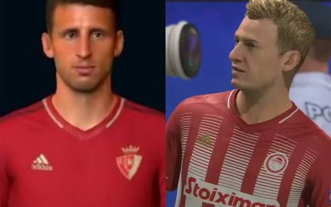 Imagem mostra Calleri e Raphina no game FIFA