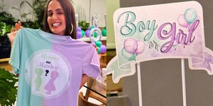 Carol Peixinho e Thiaguinho fazem chá para descobrir sexo do bebê