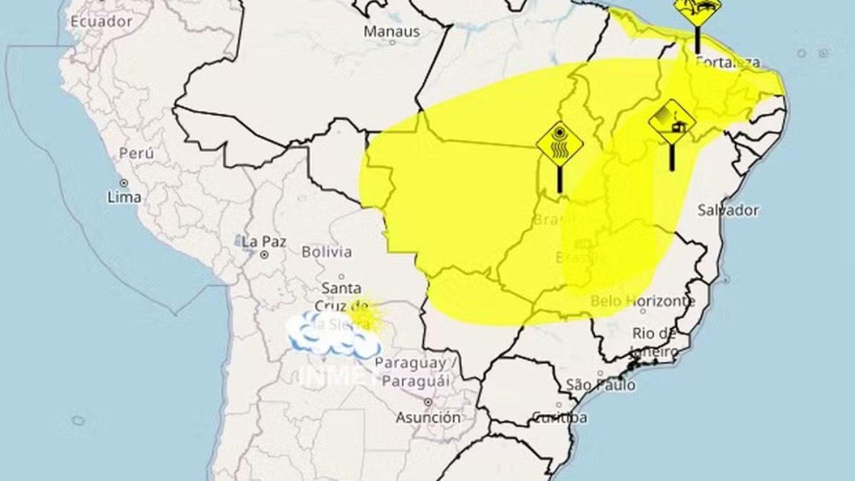 Alertas do Inmet para esta quarta-feira 