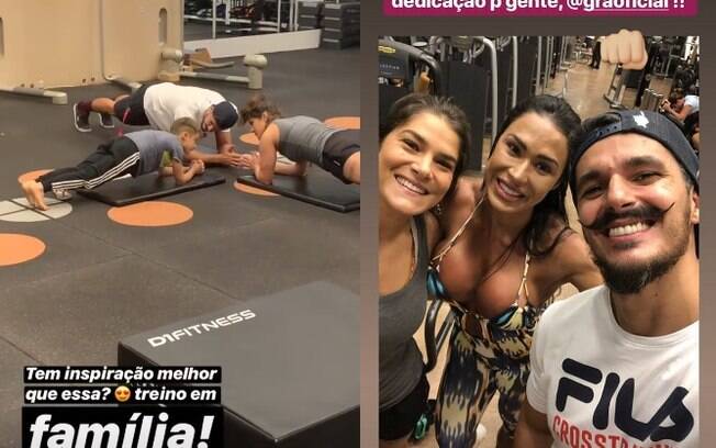 Gracyanne Barbosa mostrou seu treino de sábado (26), que contou com a participação de Priscilla Fantin