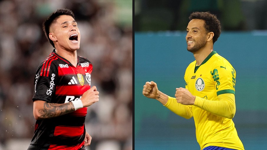 Luiz Araújo e Felipe Anderson comemoram gols por Fla e Palmeiras na última quarta-feira