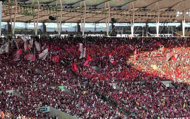 Torcida do Flamengo no jogo de ida da final do Cariocão