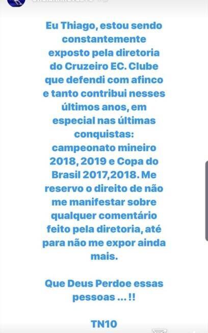 Postagem de Thiago Neves
