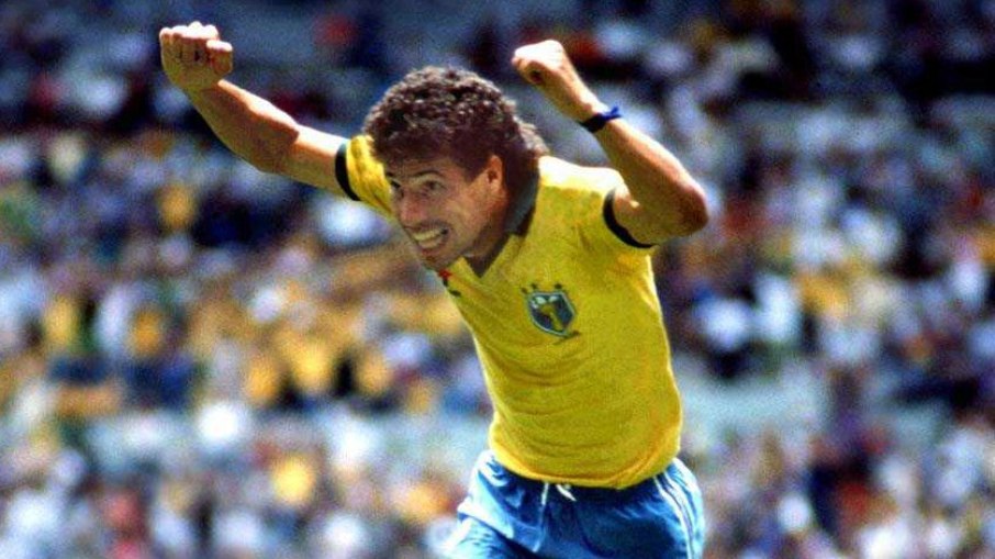 Careca em ação pela Seleção Brasileira