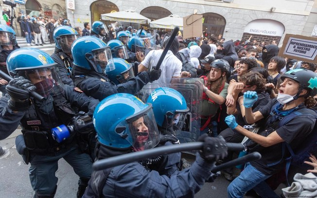 Protestos na da Itália causam distúrbios e detenções - Foto