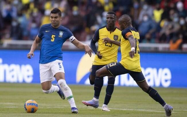 Autor do gol da Seleção Brasileira, Casemiro elogia o Equador e diz que empate foi justo: 'Partida difícil'