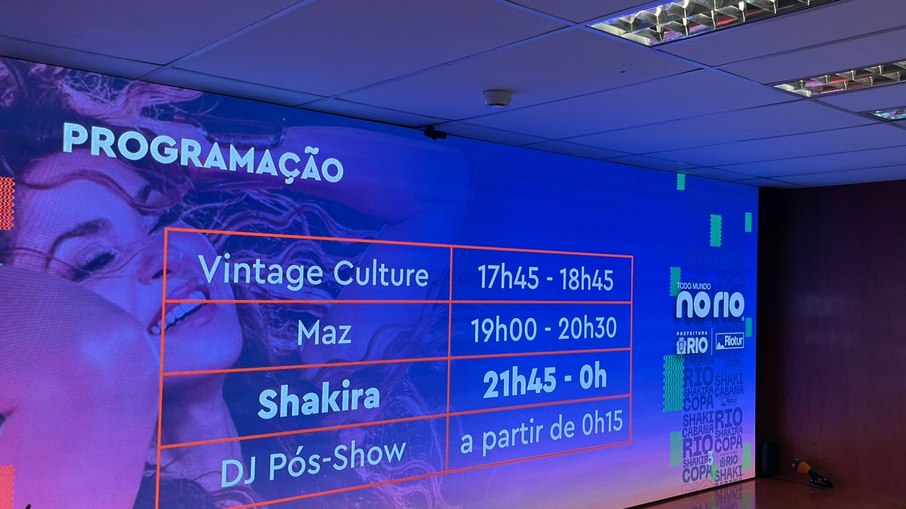 Horário dos shows