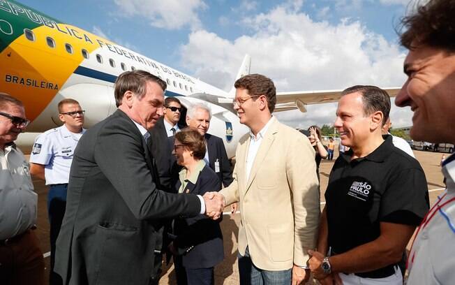 Presidente Jair Bolsonaro, ministro Ricardo Salles e o governador de São Paulo João Doria participaram da Agrishow