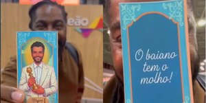 Lázaro Ramos dá santinho a Wagner Moura e lança sorte ao baiano