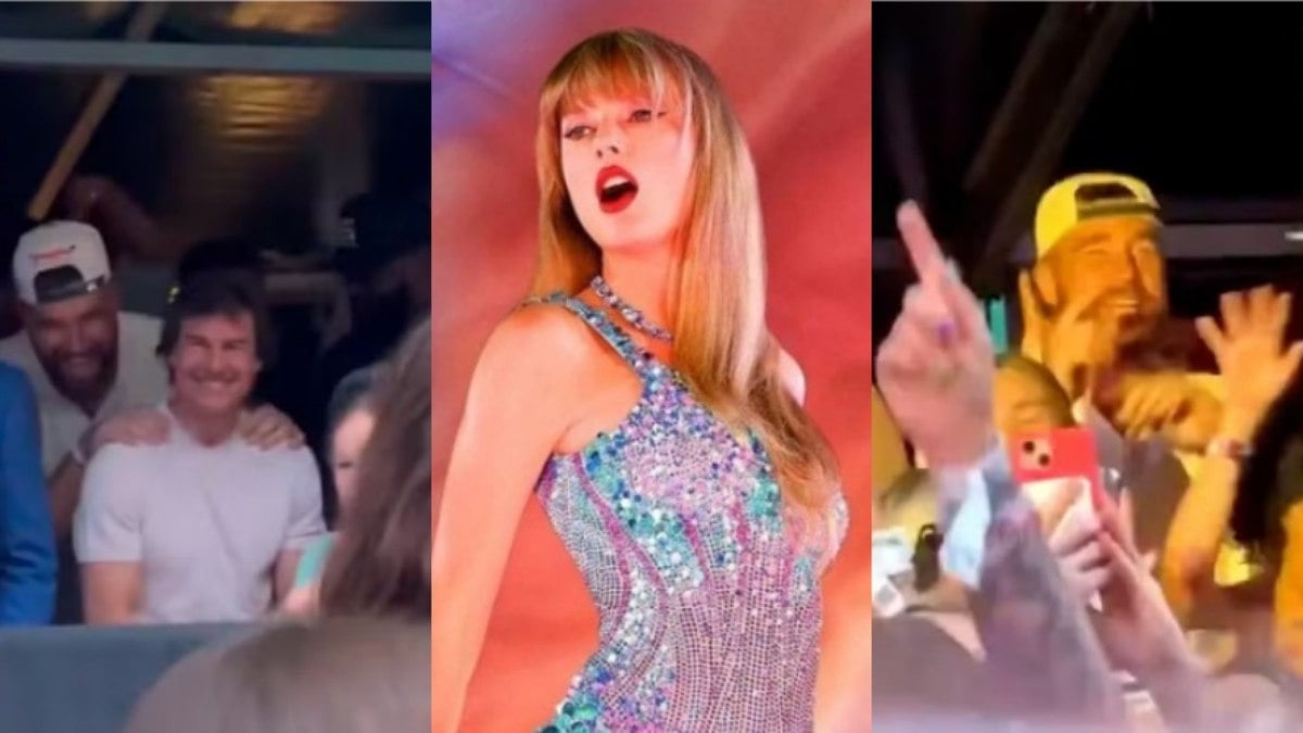 Tom Cruise, Ashton Kutcher e Mila Kunis são flagrados no show de Taylor Swift