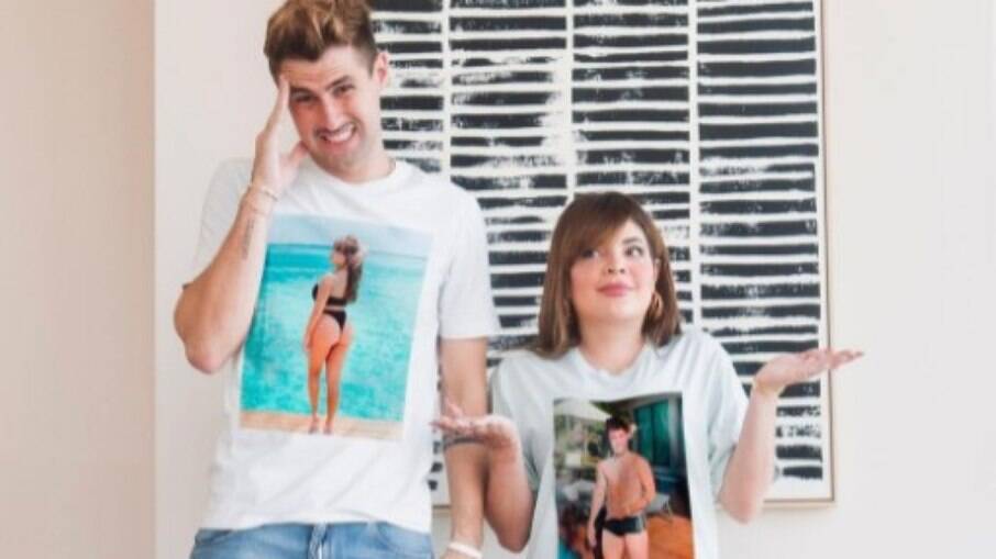 Gkay e Rezende usam camisetas com foto um do outro
