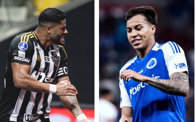 Hulk e Kaio Jorge sãs as principais peças ofensivas de Atlético-MG e Cruzeiro