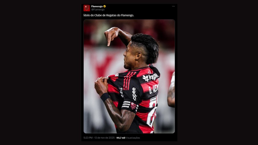 Flamengo celebra absolvição da suspensão de Bruno Henrique