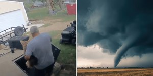 VÍDEO: casal se esconde em bunker segundos antes de tornado