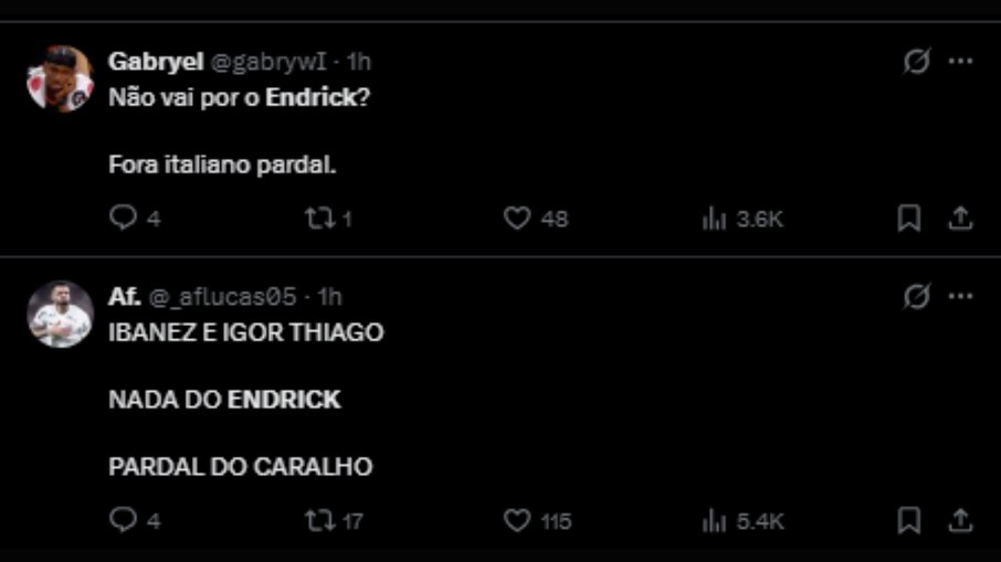 Internautas criticam Ancelotti pela ausência de Endrick