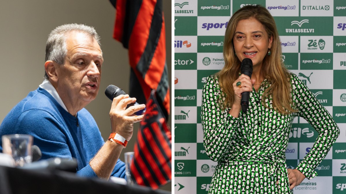 Bap, presidente do Flamengo, e Leila Pereira, do Palmeiras