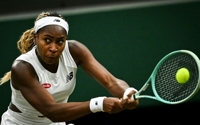 Coco Gauff durante sua vitória sobre Sonay Kartal pela terceira rodada de Wimbledon, no dia 5 de julho de 2024