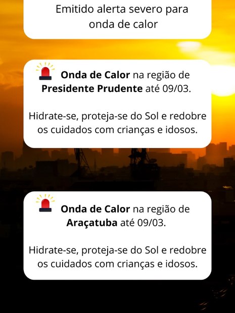 Alerta enviado aos celulares pela Defesa Civil-SP