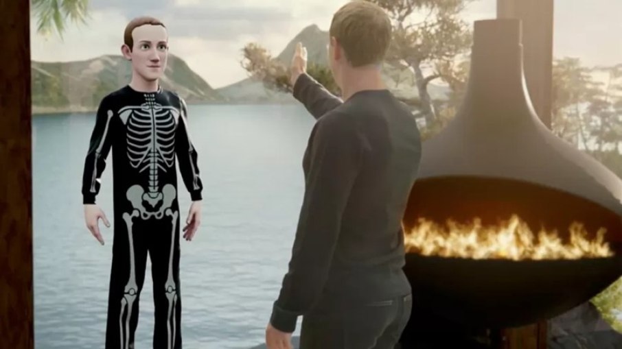 Mark Zuckerberg e seu Avatar interagindo no metaverso 
