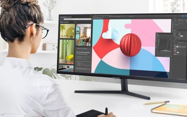 Samsung lança monitor ViewFinity S5 no Brasil com 34 polegadas e tela ultrawide