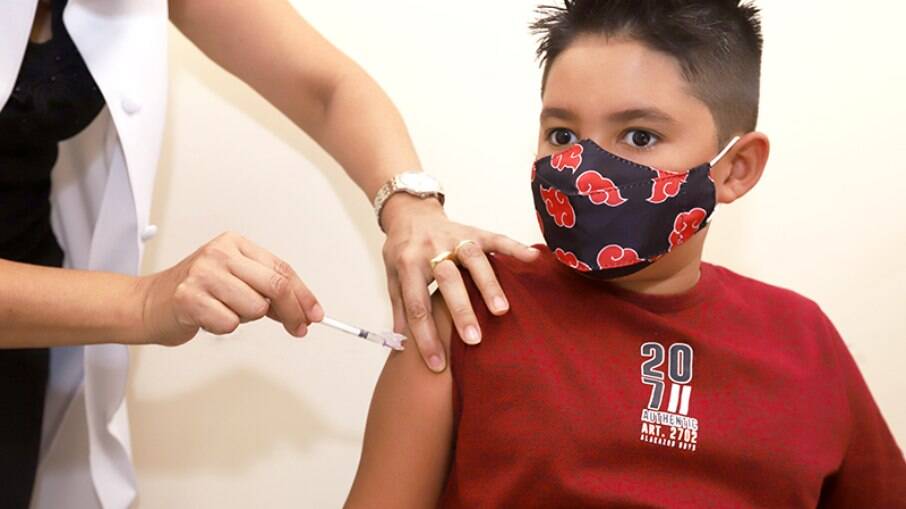 Vacinação de crianças em Campinas.
